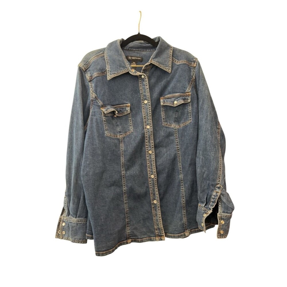 I.N.C. Classic Blue Denim Shirt Jacket - Blue